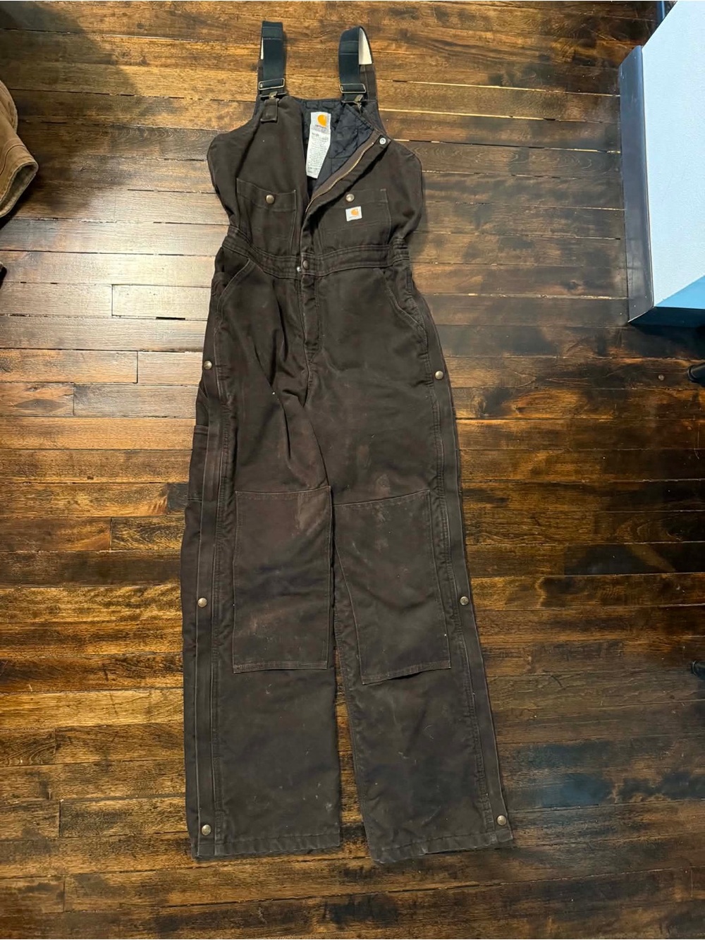 Carhartt Brown Women's winter Insulated Bib Overalls, Small - Picture 2 of 3